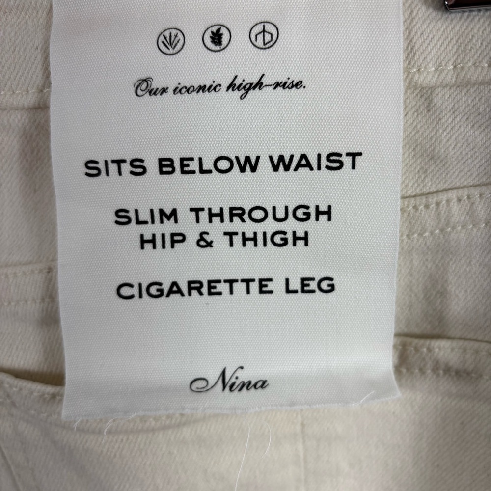 Rag & Bone Nina High-Rise Ankle Cigarette Jeans in Ecru Size 34 NWT - Picture 6 of 8